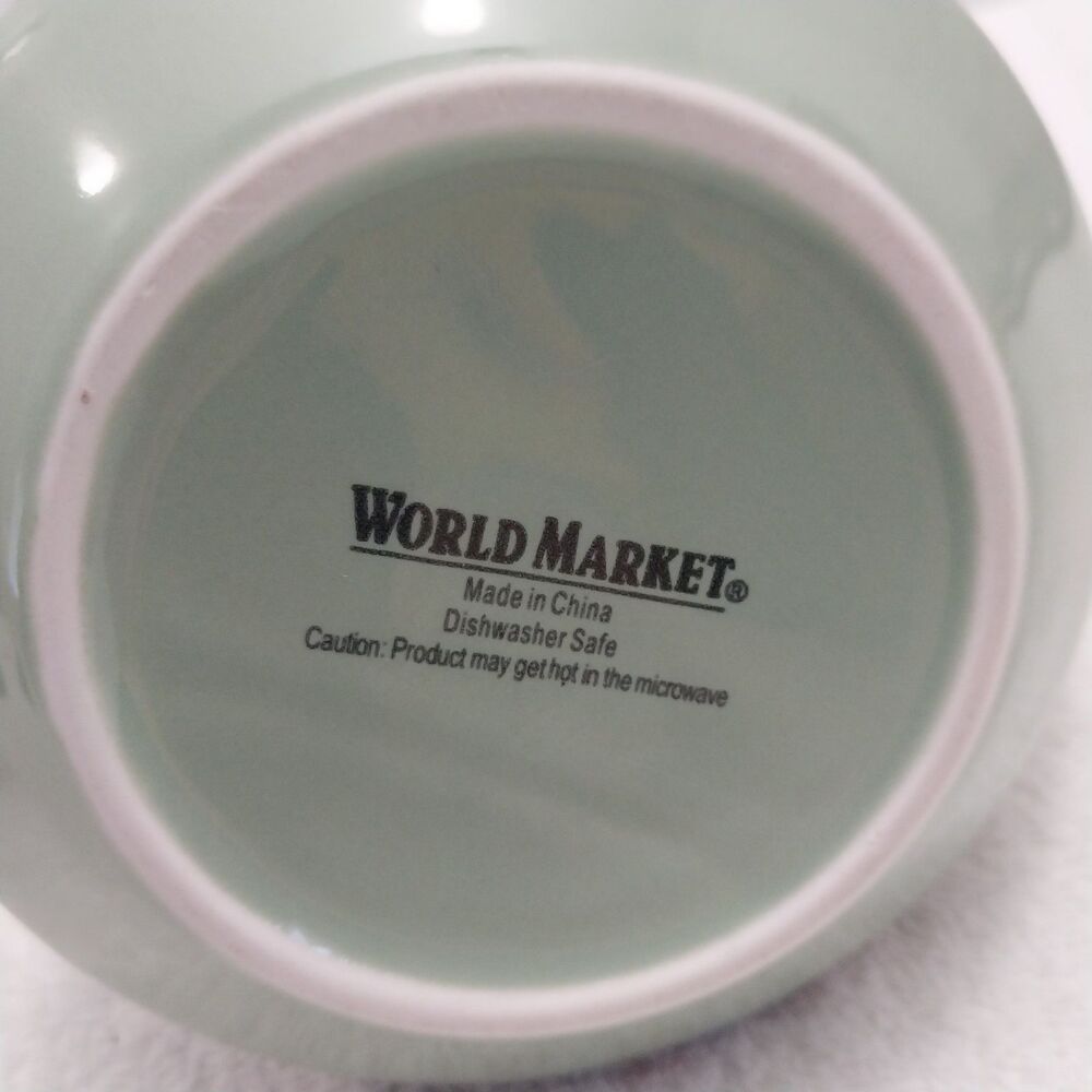 Covered TEA CUP With infuser London Green World Market Made In China #C029 - Picture 6 of 10